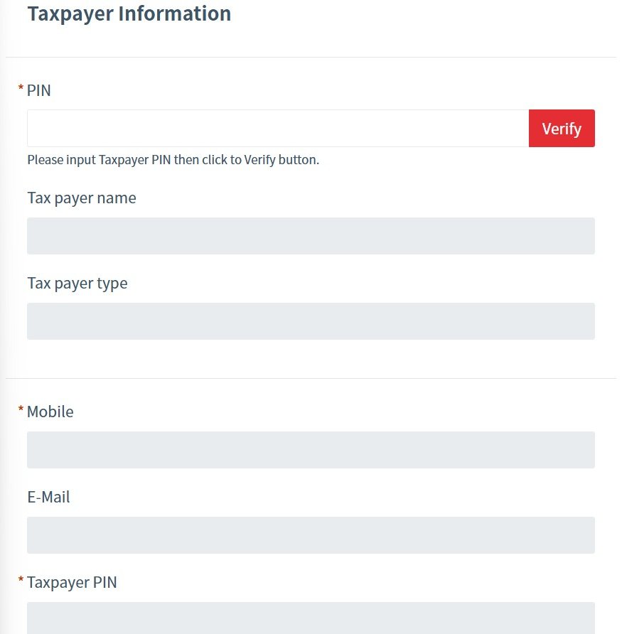 Enter personal or company KRA PIN to register for ETIMS in Kenya
